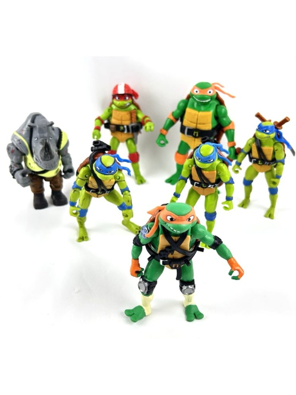 Playmates TMNT Ninja Turtles Figure Lot Mutant Mayhem Rocksteady 2023 **Read**
